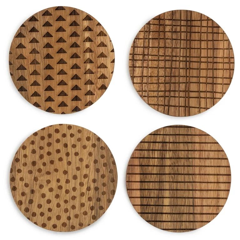 Thyme & Table Acacia Wood Coasters, 4-Piece Set, Brown - Walmart.com | Walmart (US)