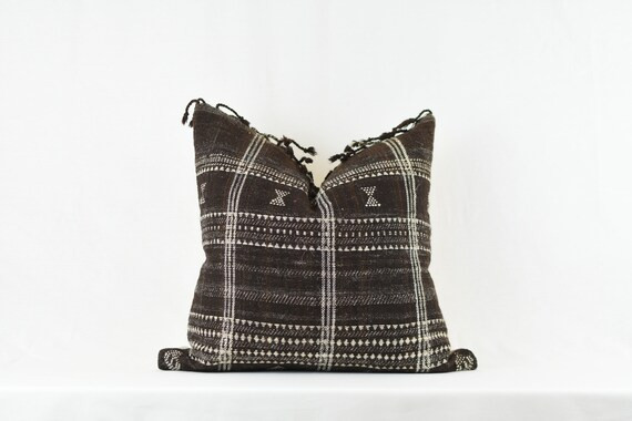 Brown Wool top fringe Pillow | Etsy | Etsy (US)