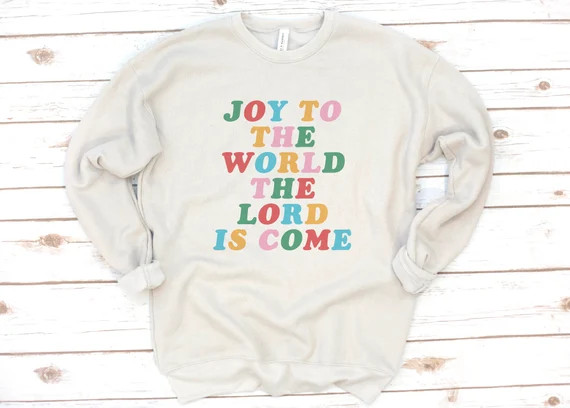 Christian Sweatshirt, Jesus, Fleece, Joy to the World, Christmas Shirt, Christmas sweater, Christ... | Etsy (US)