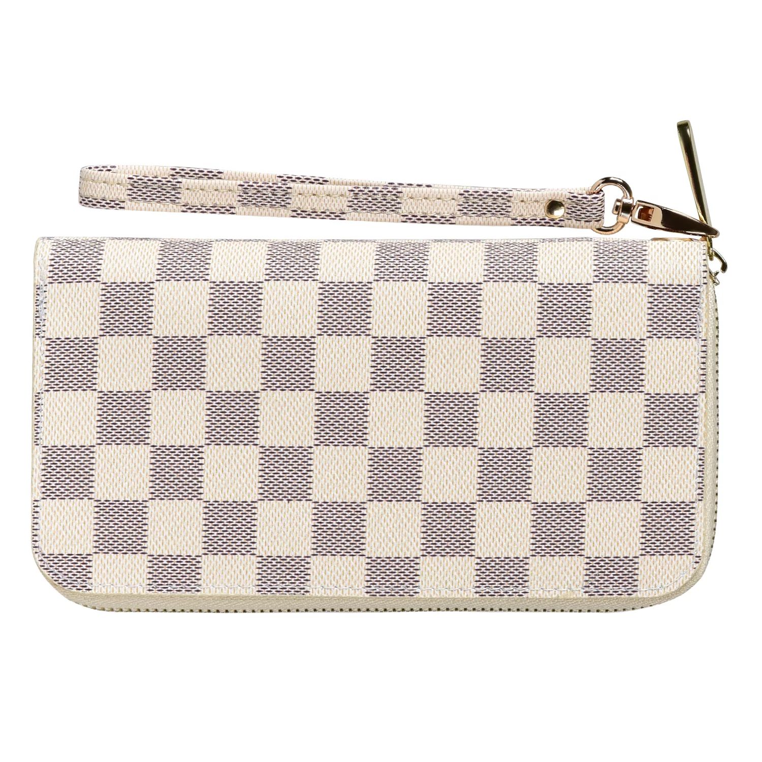 Coolmade Women's Checkered Zip Around Wallet and Phone Clutch - RFID Blocking with Card Holder Or... | Walmart (US)