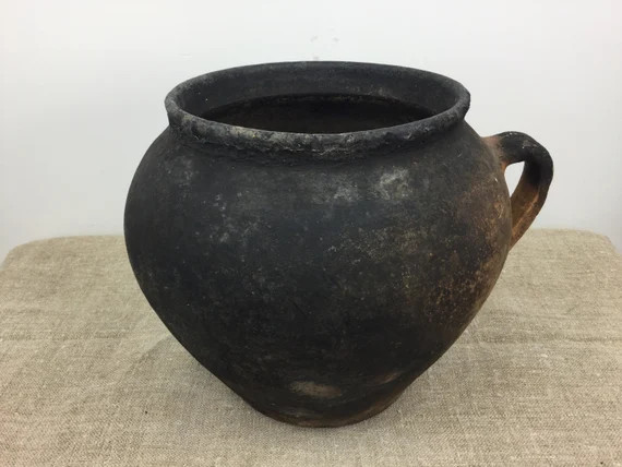 Old Clay Vessel Ukrainian Pottery Ceramic Vase Rustic Farmhouse Decor | Etsy (US)