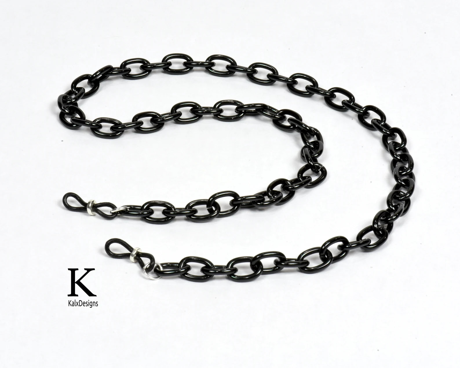 Chunky Black Glasses Chain; Eyeglass Chain; Reading Glasses Necklace Holder; Glasses Leash; Readi... | Etsy (US)