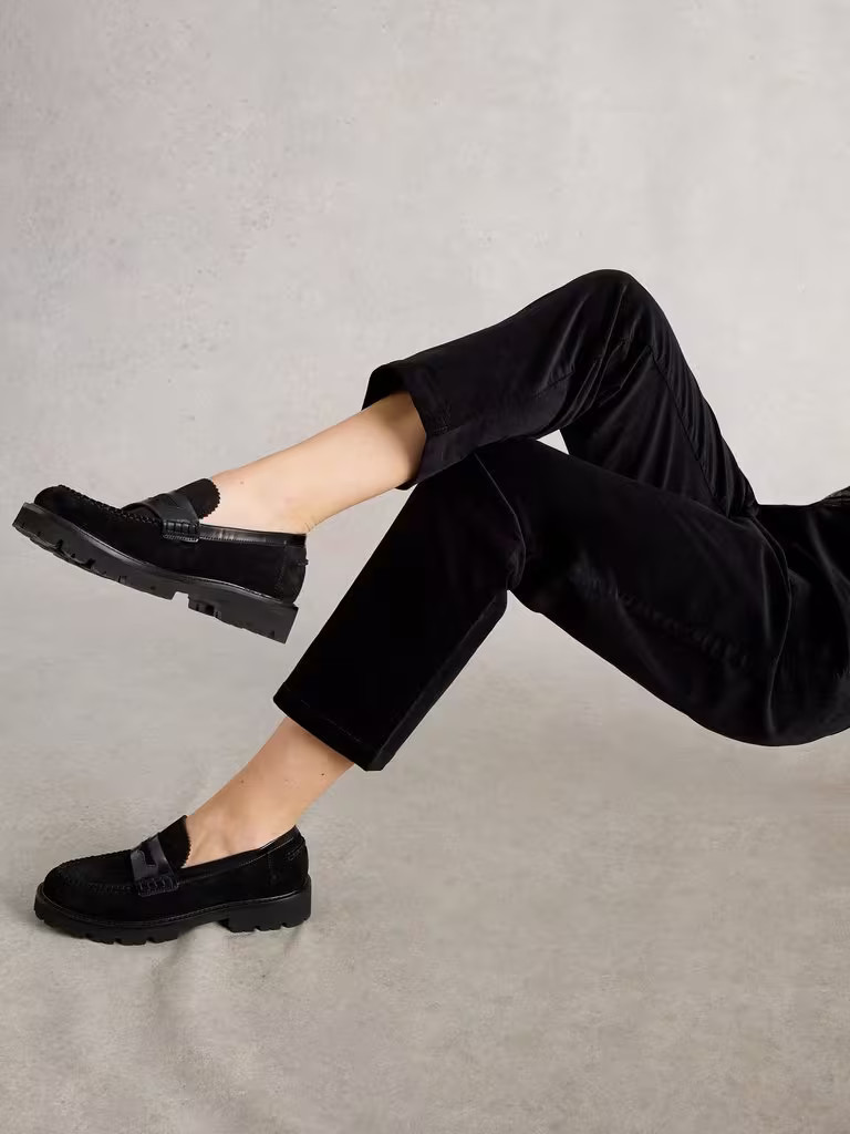 Savannah Velvet Trousers in PURE BLACK | White Stuff UK