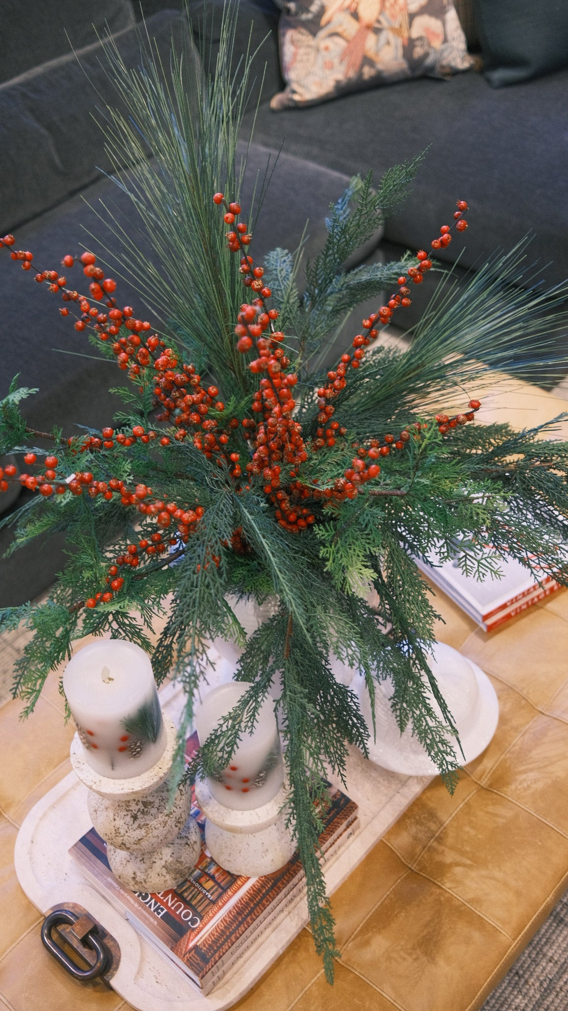 Natural Red Berry Spray | Gatehouse No.1