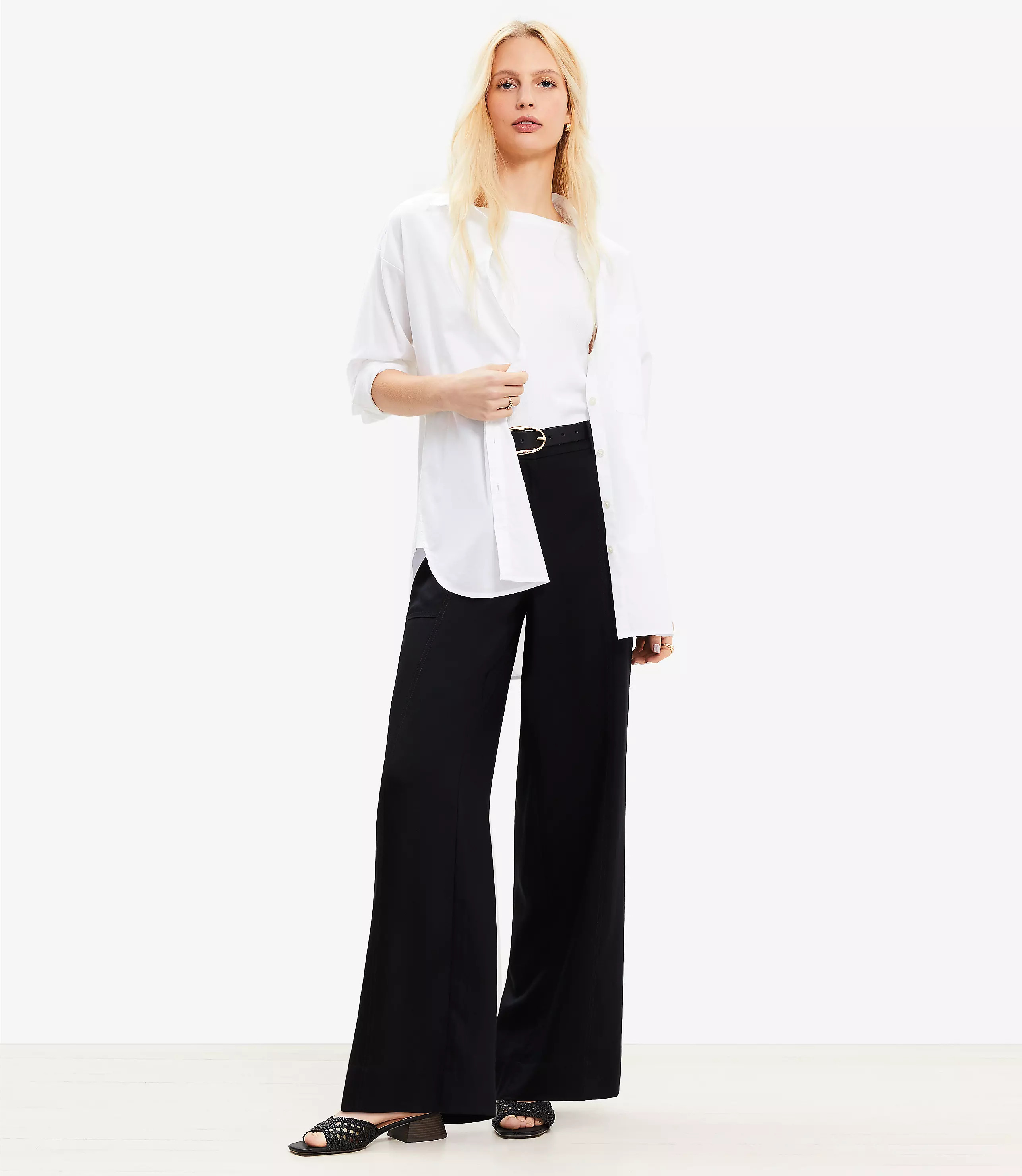 Seamed Wide Leg Pants | LOFT