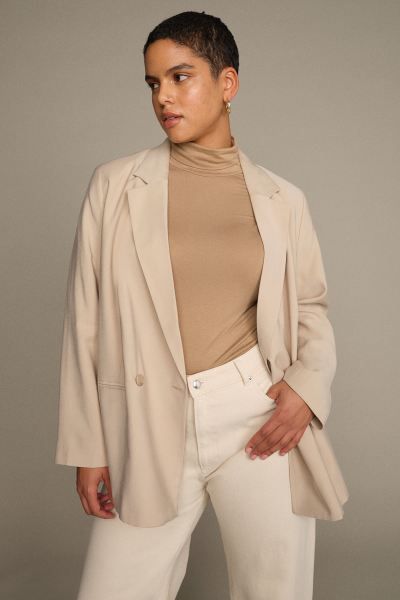 Double-breasted Blazer - Light beige - Ladies | H&M US | H&M (US + CA)