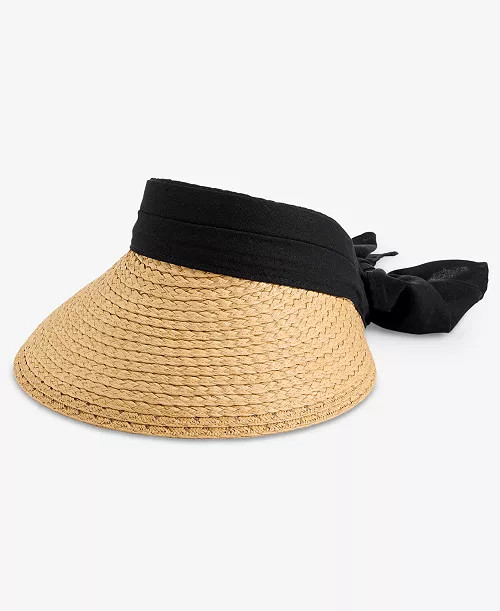 I.N.C. International Concept Tie Back Straw Visor, Macy's Exclusive - Macy's | Macy's