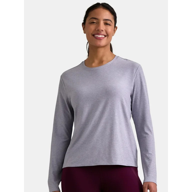 Athletic Works Women's and Women's Plus ButterCore Soft Tee with Long Sleeves, Sizes XS-4X - Walm... | Walmart (US)