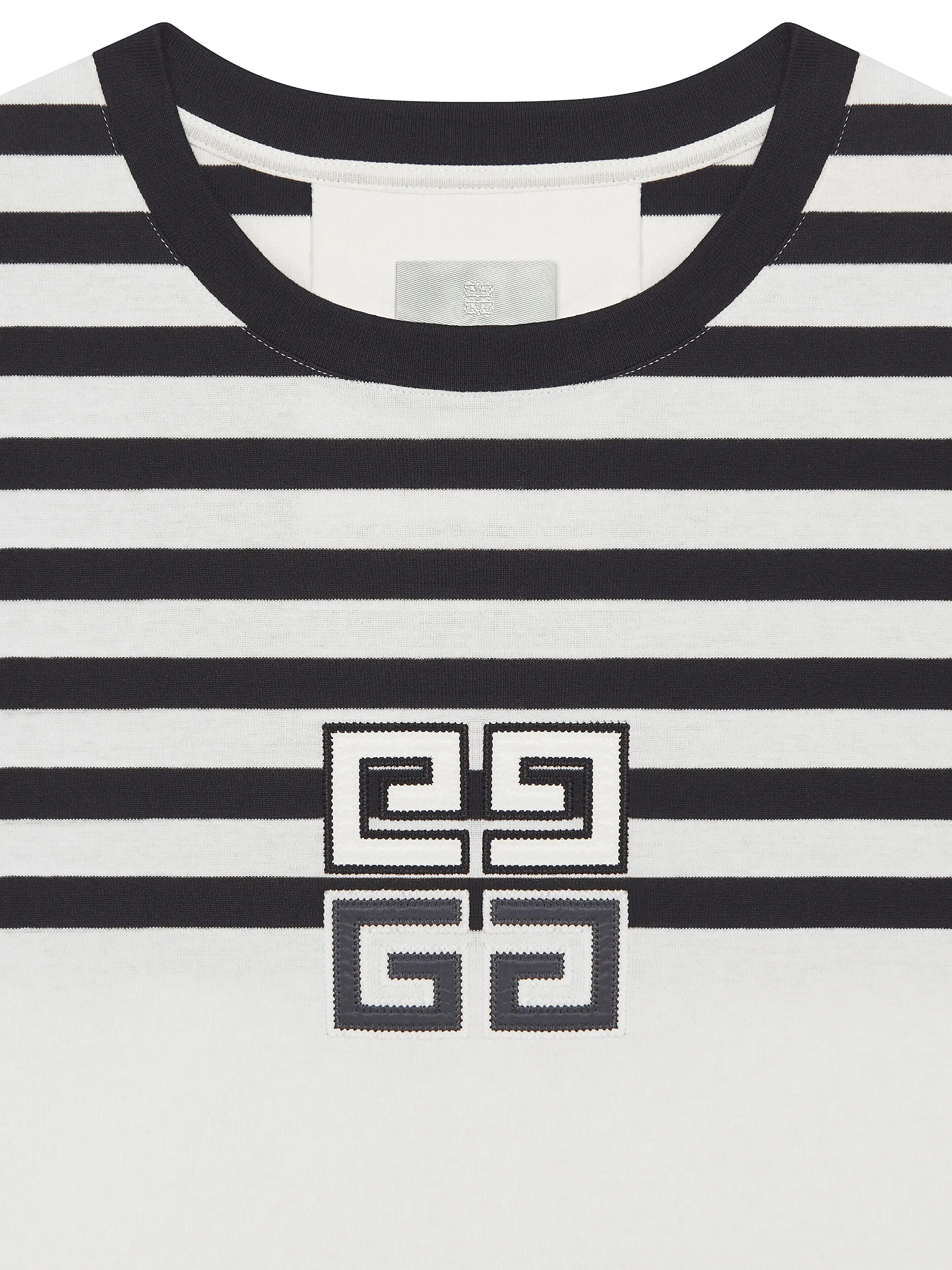 4G Cropped T-Shirt In Cotton With Stripes | Saks Fifth Avenue