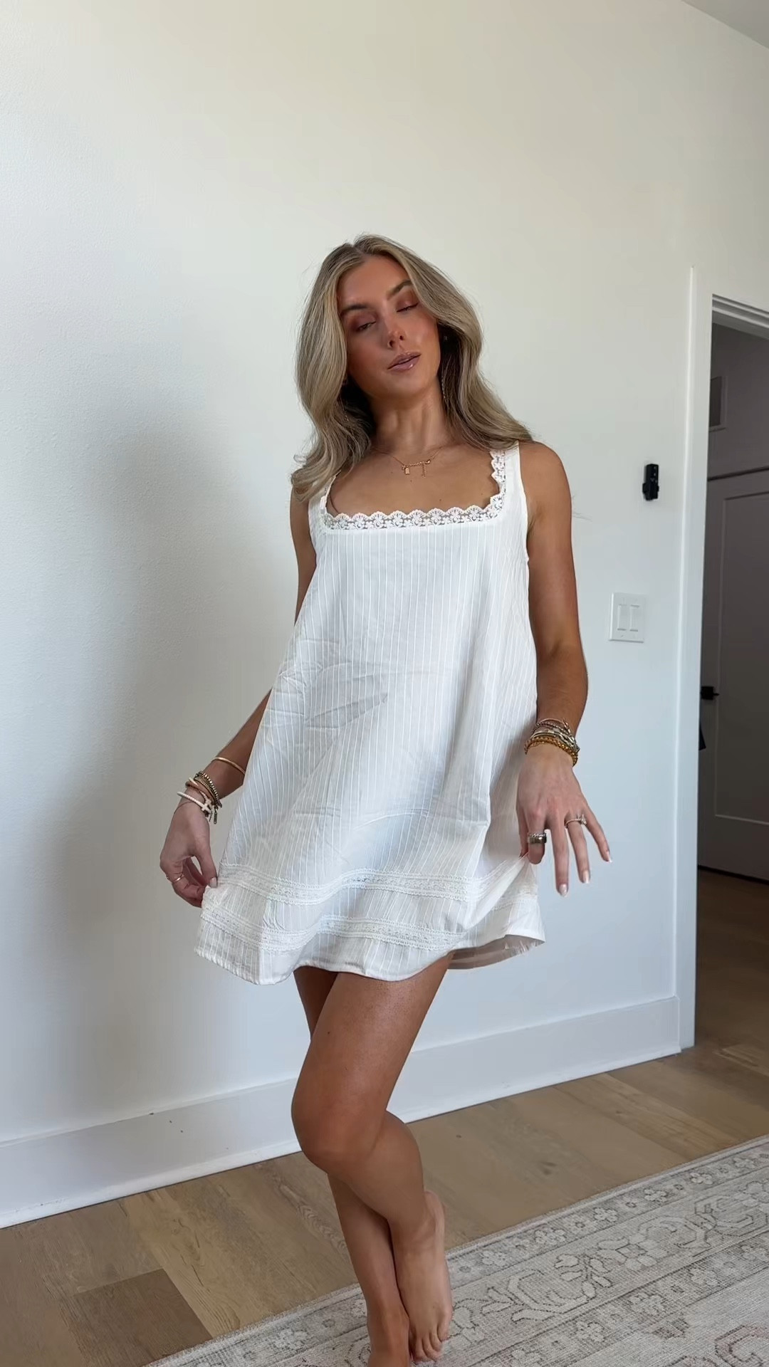 @Princess Polly US  alanah mini dress size 2. Lace detail Mini dress
Square neckline, fixed straps, relaxed fit
Non-stretch material, fully lined
Main & Lining: 100% cotton

#LTKootd #LTKgrwm #LTKSeasonal