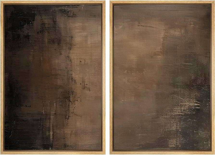 SIGNFORD Framed Canvas Print Wall Art Set Abstract Earthy Tones Modern Minimalist Abstract Shapes... | Amazon (US)