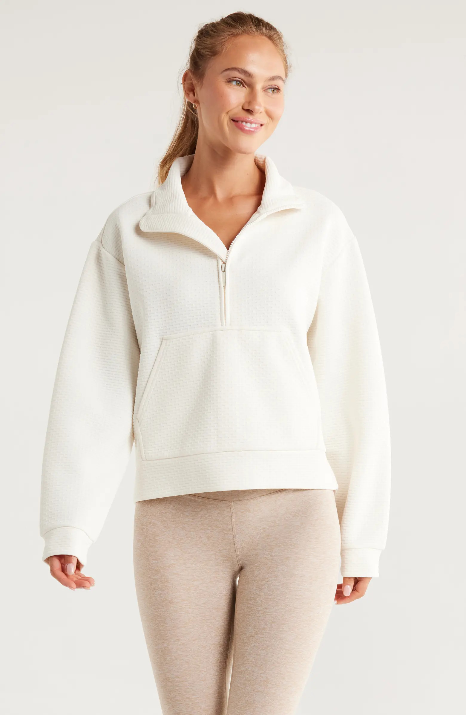 Zella Textured Half Zip Pullover | Nordstrom | Nordstrom
