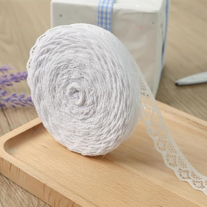 Rolo de fita de renda branca de 30 metros, acabamento em renda, artesanato, renda para embrulhar ... | Amazon (BR)