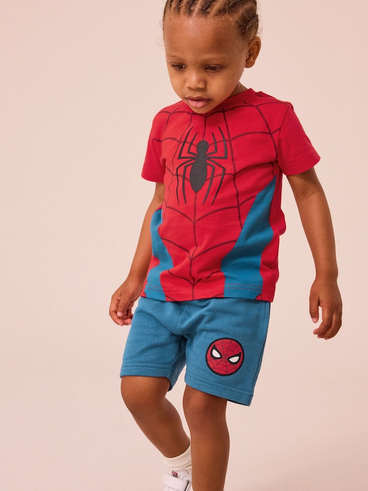 Red/Blue Spider-Man T-Shirt And Shorts Set (3mths-8yrs) | Next US