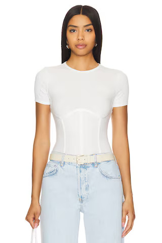 fleur du mal T-Shirt Bodysuit in Ivory from Revolve.com | Revolve Clothing (Global)