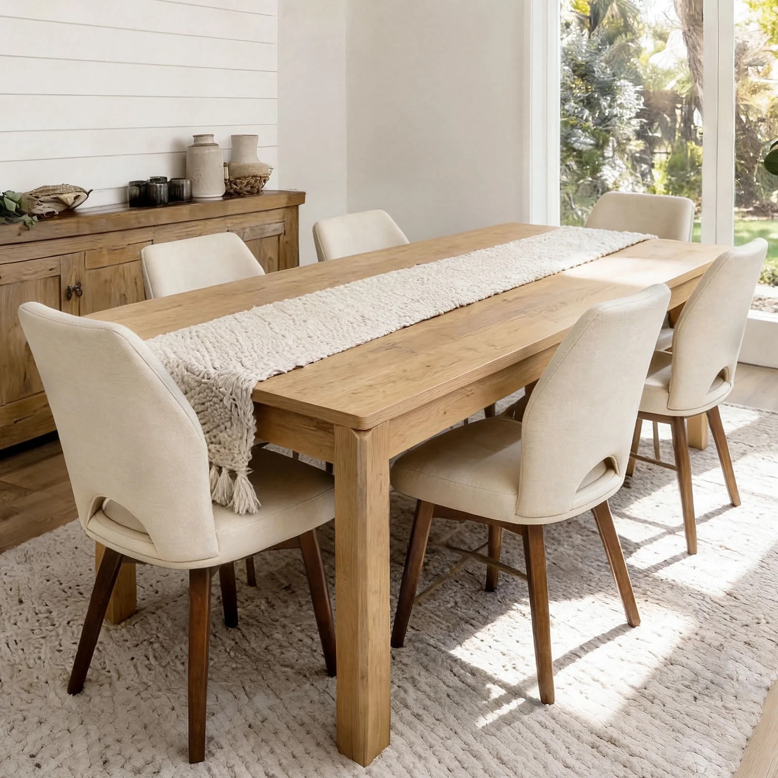 Farmhouse Dining Table, 70"  Rectangular Wooden Kitchen Table for 4–6 People, Modern Dining Tab... | Walmart (US)