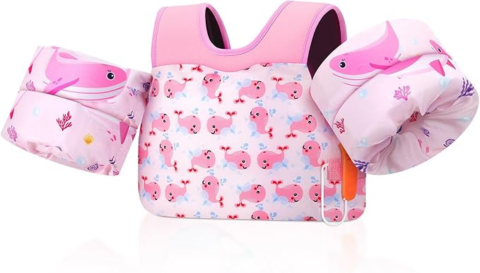 MoKo Toddler Swim Vest for Kids 13-30/20-50/22-66lbs, Swim Arm Floaties Cartoon Swimming Water Wi... | Amazon (US)
