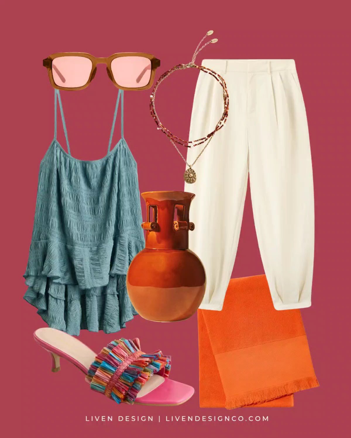 New discoveries. Summer style inspiration. Barrel pants. Asymmetrical top. Nordstrom. Glazed vase. Anthropologie. Fringe heels. Beach towel. Mango. H&M. Sunglasses. Balloon pants

#LTKSeasonal #LTKHome #LTKSaleAlert