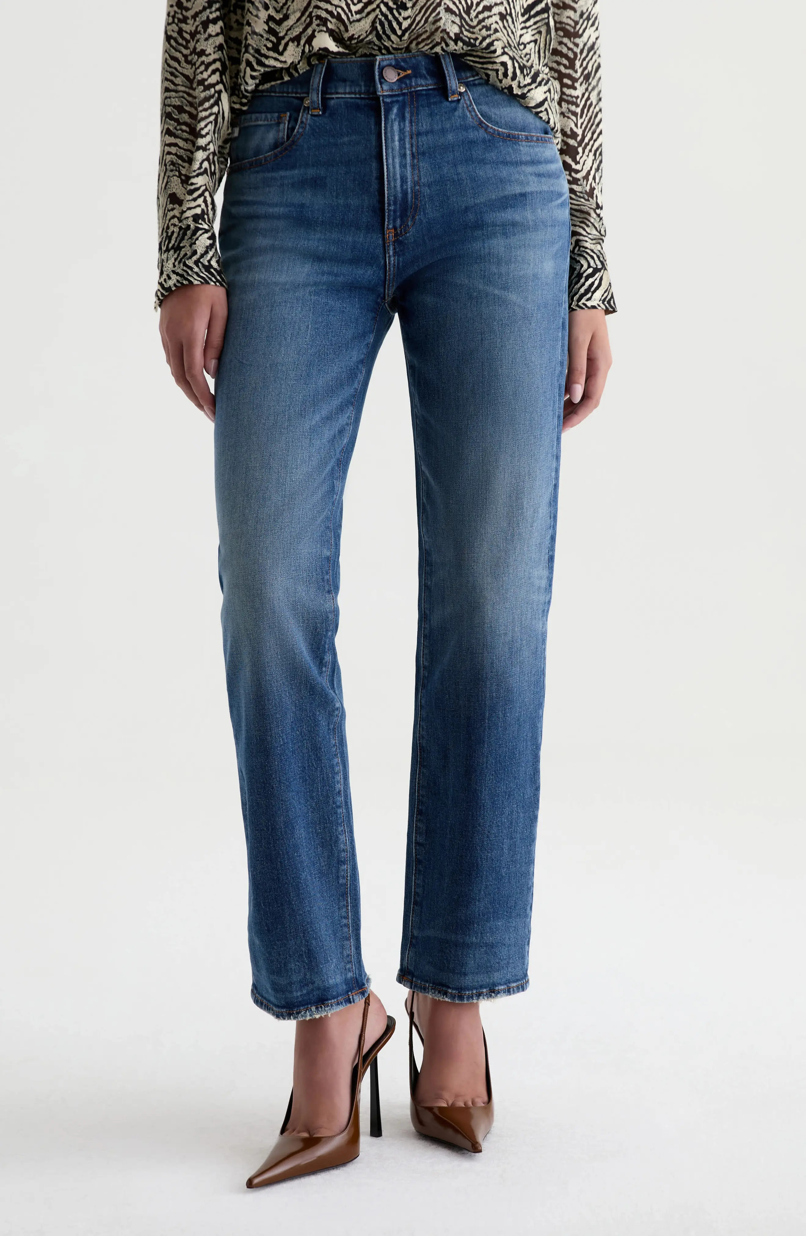 AG Brinley Mid Rise Straight Leg Jeans (Women) | Nordstrom | Nordstrom