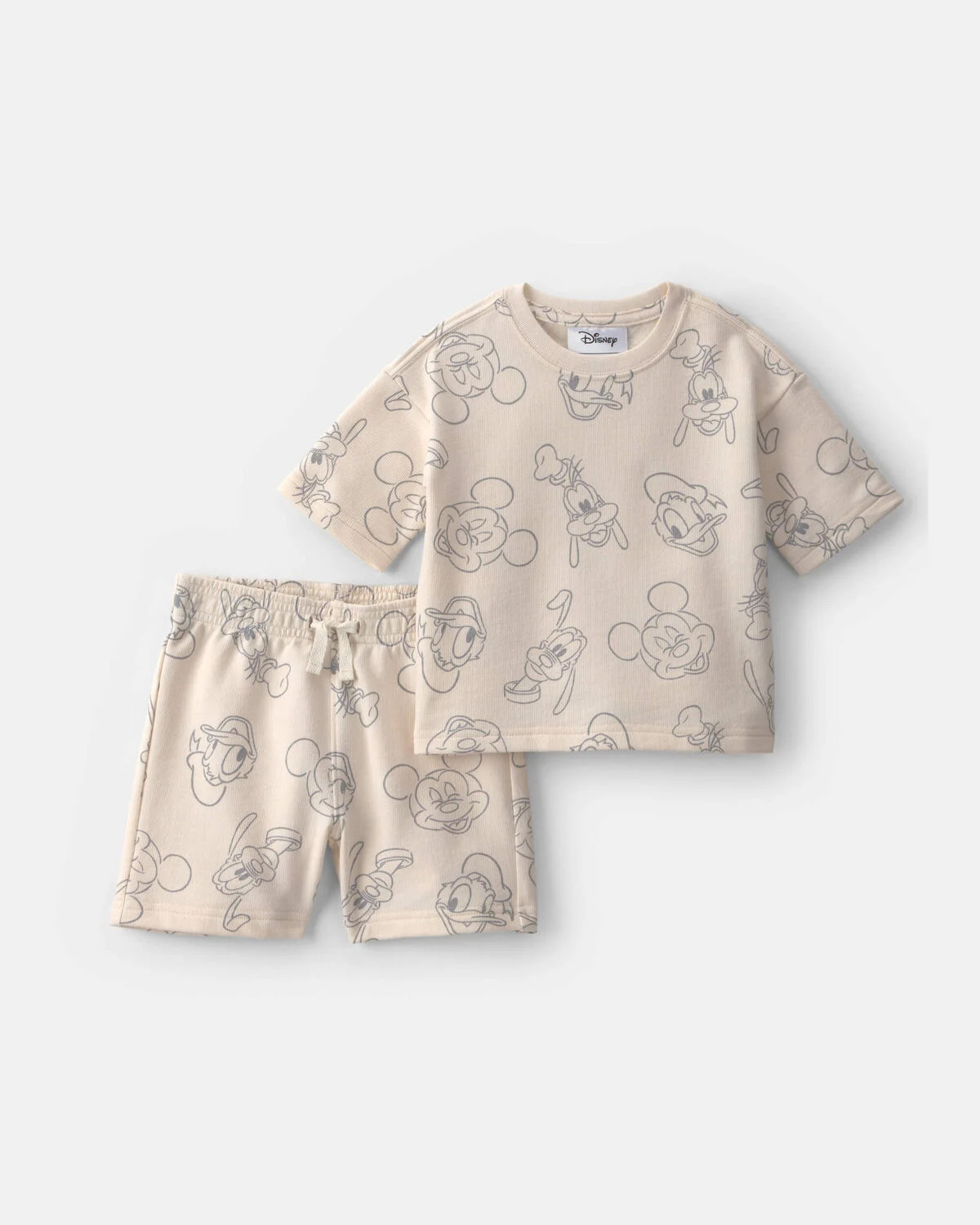 Baby Boy 2-Piece Disney\u00a9 Mickey Mouse Short-Sleeve Top & Short Set - Cream | Carter's Inc