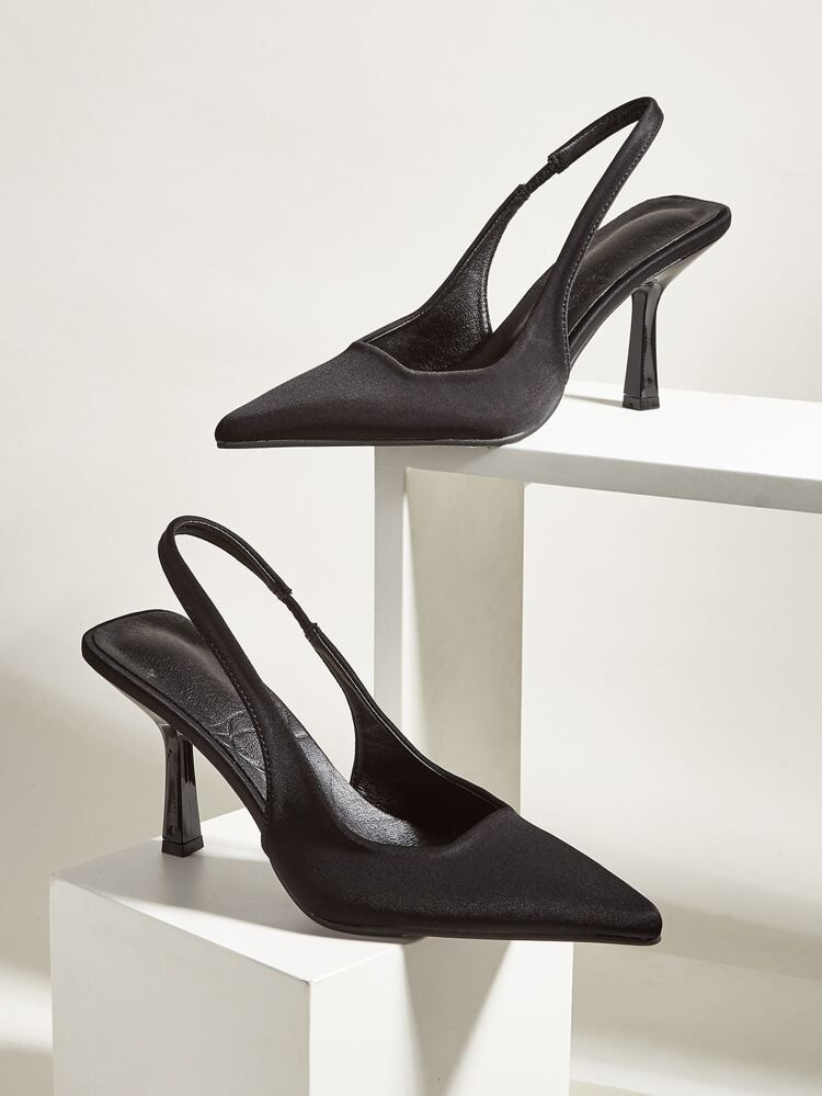Minimalist Point Toe Slingback Pumps | SHEIN