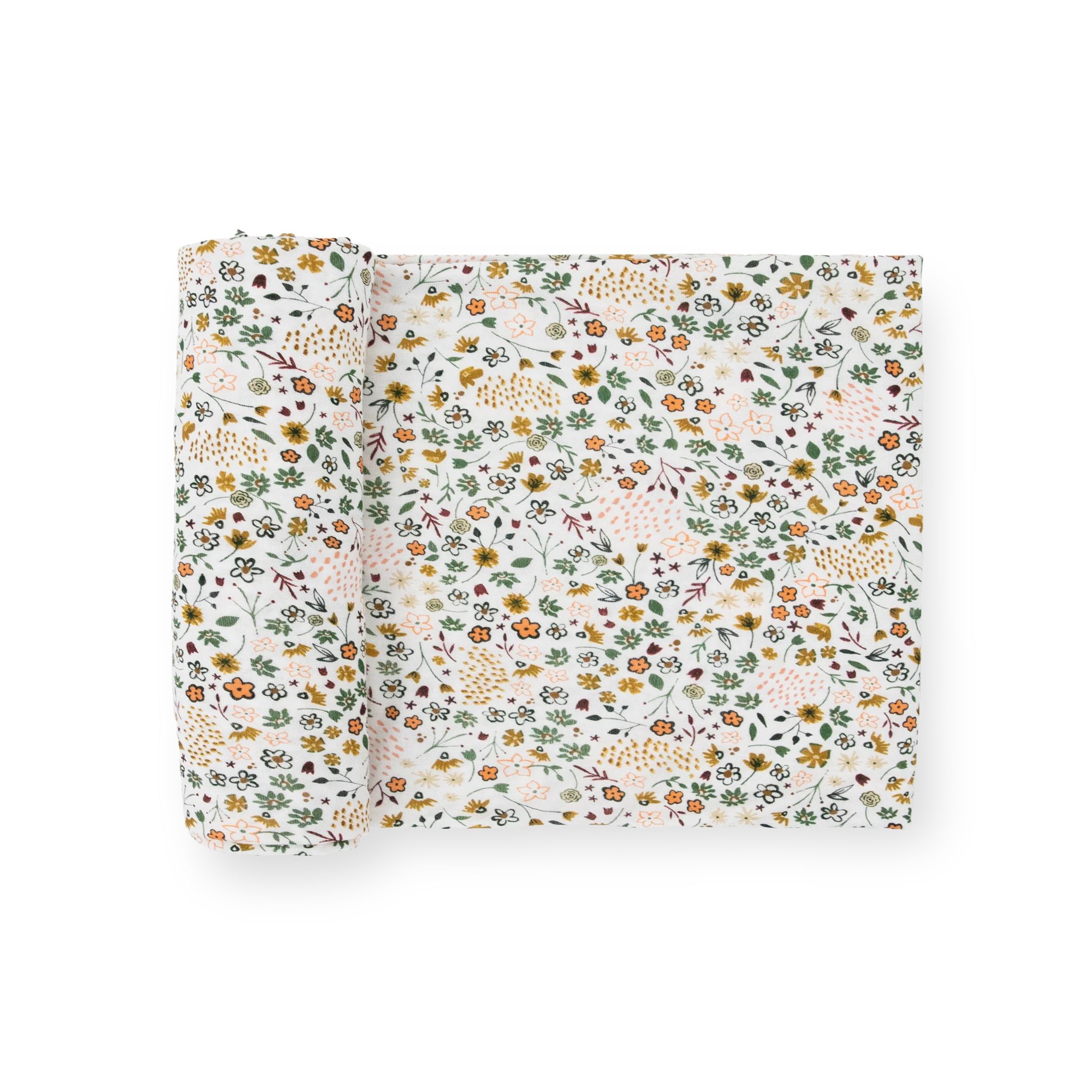 Stretch Knit Swaddle Blanket - Pressed Petals | Little Unicorn