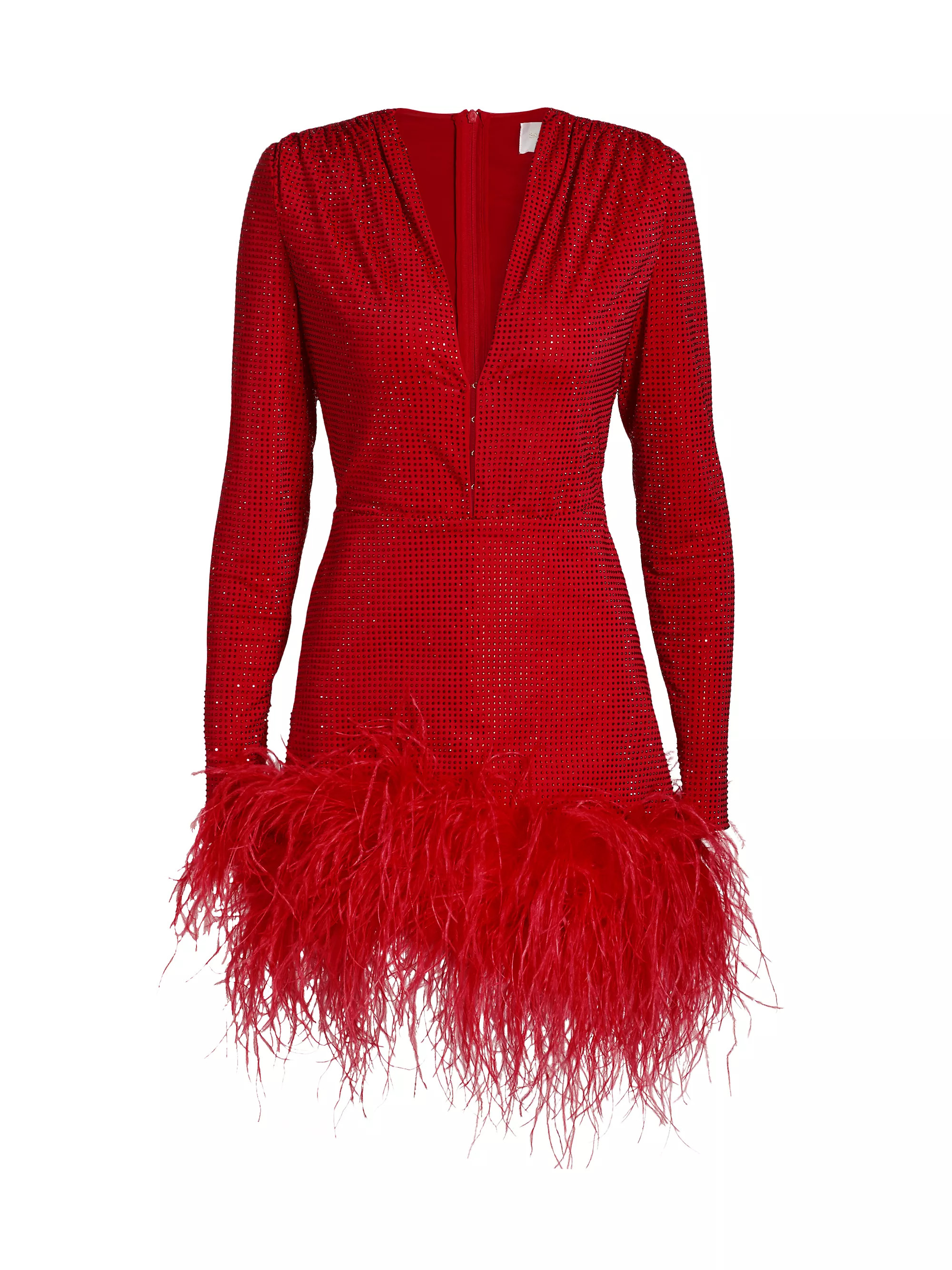 Kyoto Hotfix Crystal Feather Minidress | Saks Fifth Avenue