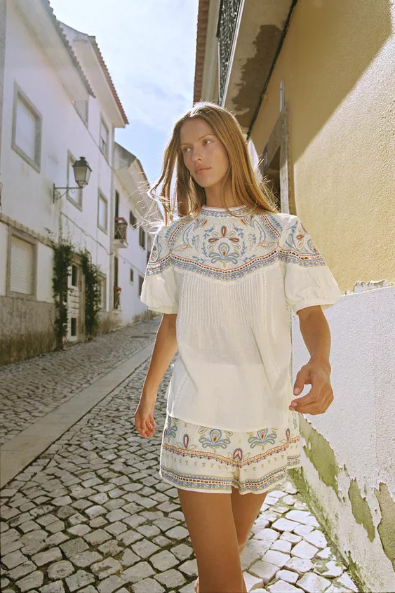 EMBROIDERED SHORTS SET | Zara US