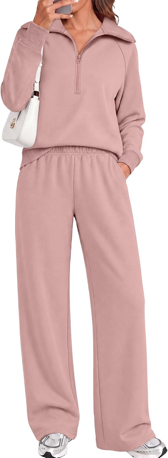 Sampeel Two Piece Sweat Sets for Women Cozy Sweatsuits Fashion Lounge Matching Sets Clothing | Amazon (US)