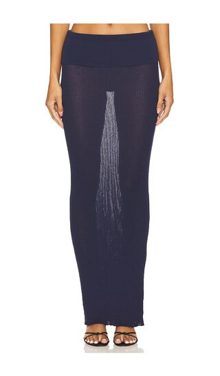 Ellison Sheer Maxi Skirt in Navy | Revolve Clothing (Global)