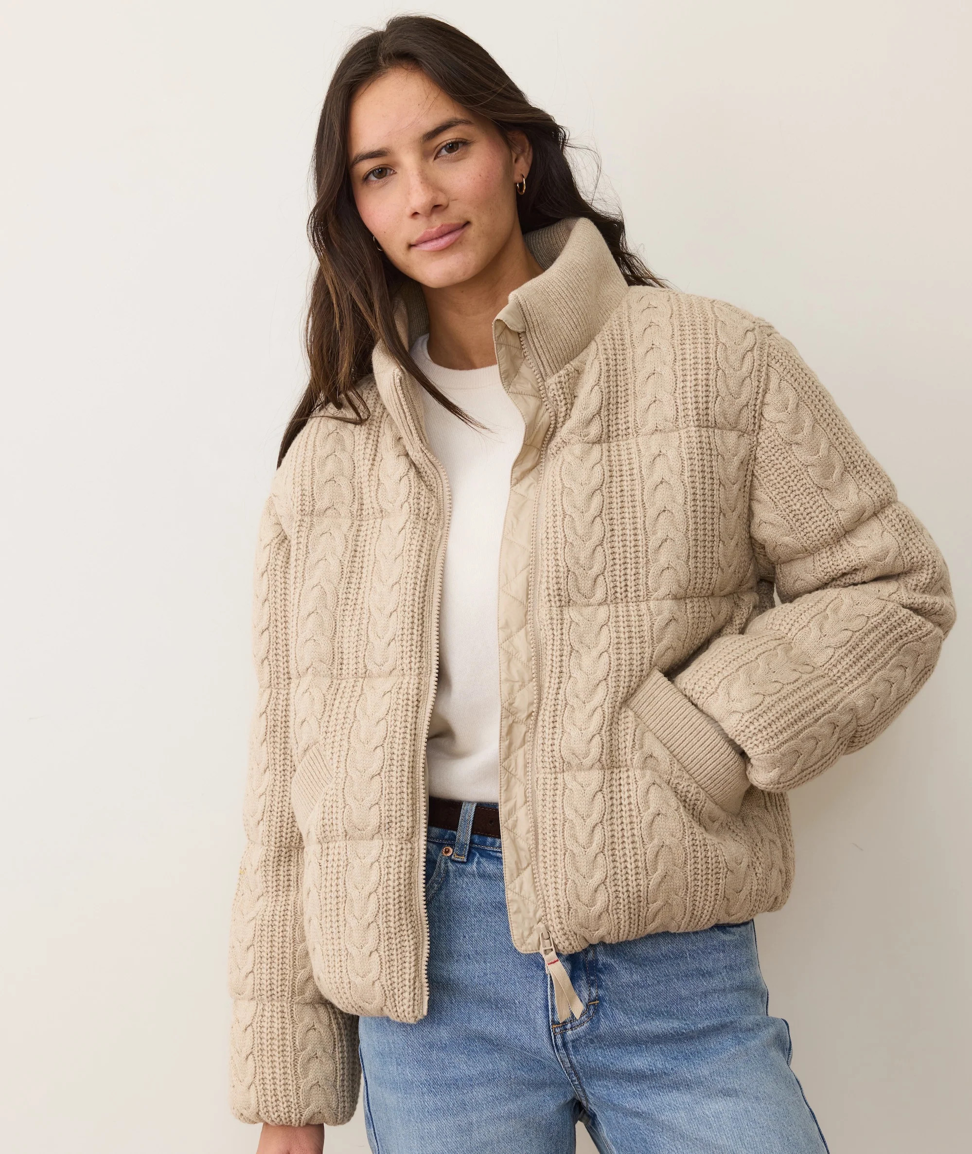 Alba Cable Knit Puffer | Marine Layer