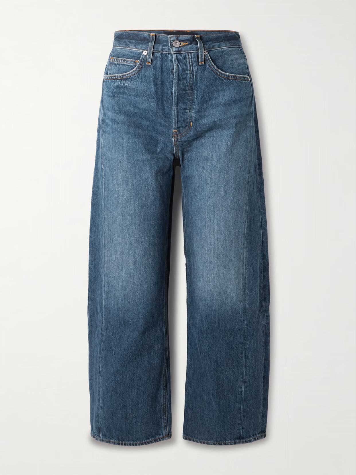 Veronica Beard - Ryder High-rise Barrel-leg Jeans - Blue | NET-A-PORTER (US)