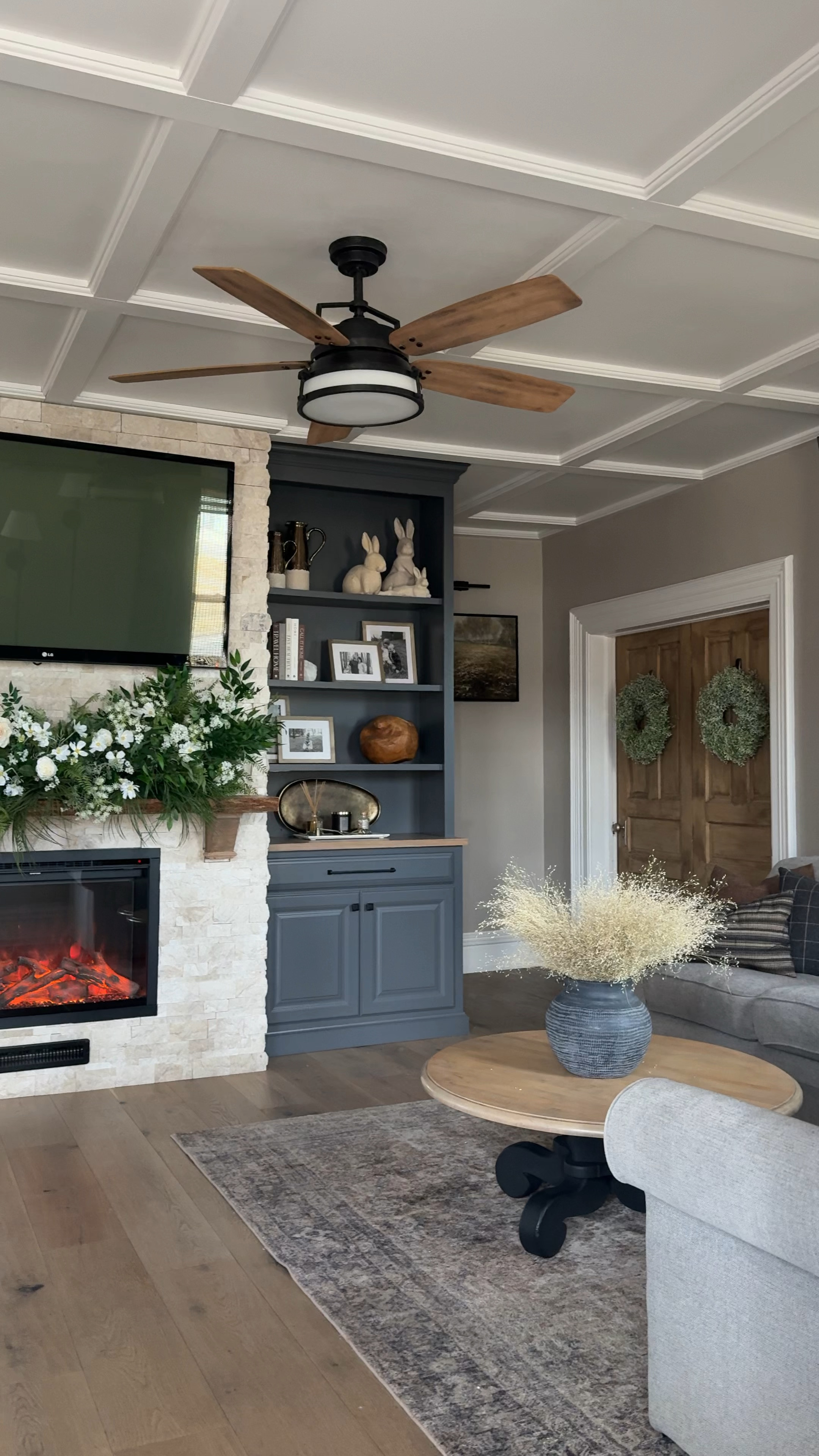 Like my style? 
Be sure to check out the Product Tab in my LTK Profile to find all of my Modern Farmhouse Living Room Recommendations!
While you’re there, you can use the search bar to search for things like: Shelf Decor, Decorative Objects, Mantle Decor, Ceiling Fans, Accent Chairs, Wall Decor, etc.
Or you can search for more specific items such as: Throw Pillow Covers, Throw Pillow Inserts, Fireplace Inserts, Fireplace Mantles, Neutral Accent Chairs, Ceiling fan with light, etc.
Be sure to check out more of my favorite Home Decor Accessories, which I’ve conveniently categorized in folders called ‘Product Sets’

Shelf Stying | Shelf Decorations | Curtain Panels | Loloi Billie Oriental Rug | Coffee Table Books | Stone Bookends |

Spring Mantle Decor | Spring Florals | Spring Flowers | Spring Floral Stems | Mantel Decor Spring | Easter Decor | Bunnies | Rabbits | Spring Wreath | Cherry Blossom Stems | 

#LTKSeasonal #LTKHome