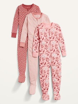 Unisex 3-Pack Printed Footie Pajama One-Piece for Toddler & Baby | Old Navy (US)