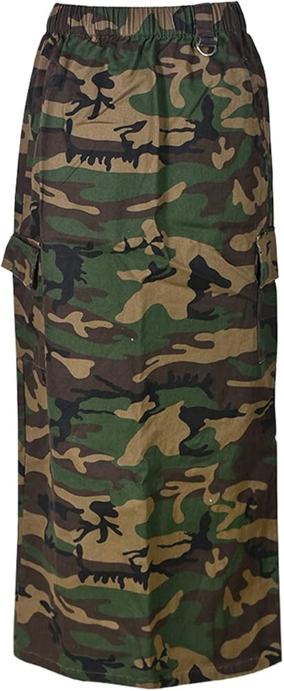 Camo Skirts for Women Fashion Casual Cargo Skirt with Pockets Y2K Street | Amazon (US)