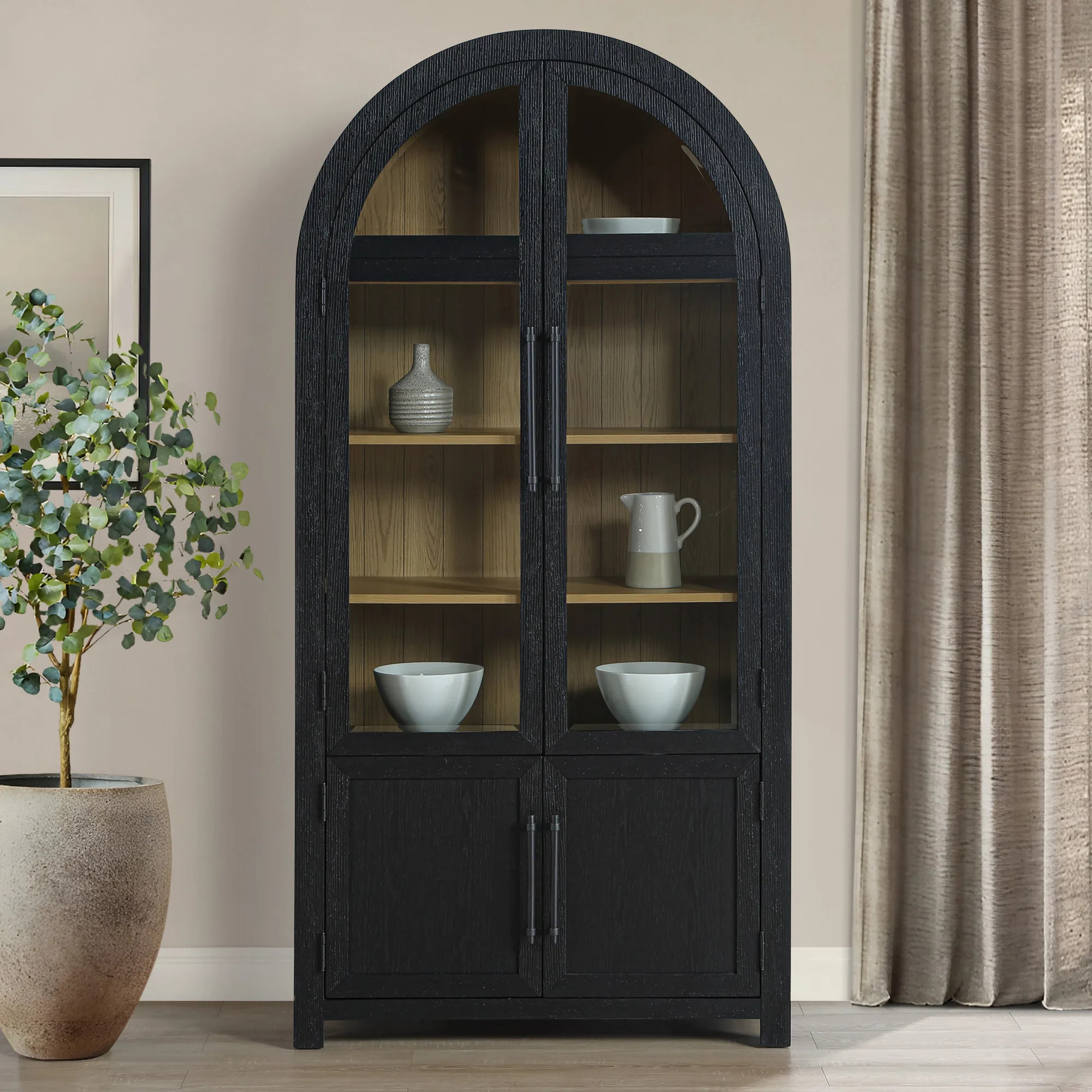 Lark Manor™ Magnolia Curio Cabinet with Glass Display Doors and Hidden Storage & Reviews | Wayf... | Wayfair North America