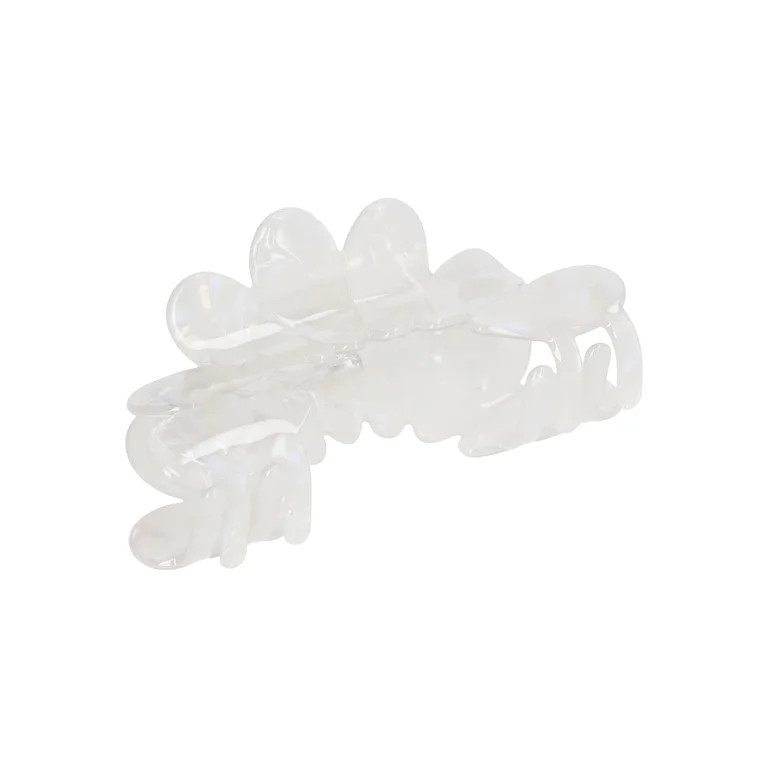 Time and Tru Women's Scalloped Hair Claw Clip, White | Walmart (US)