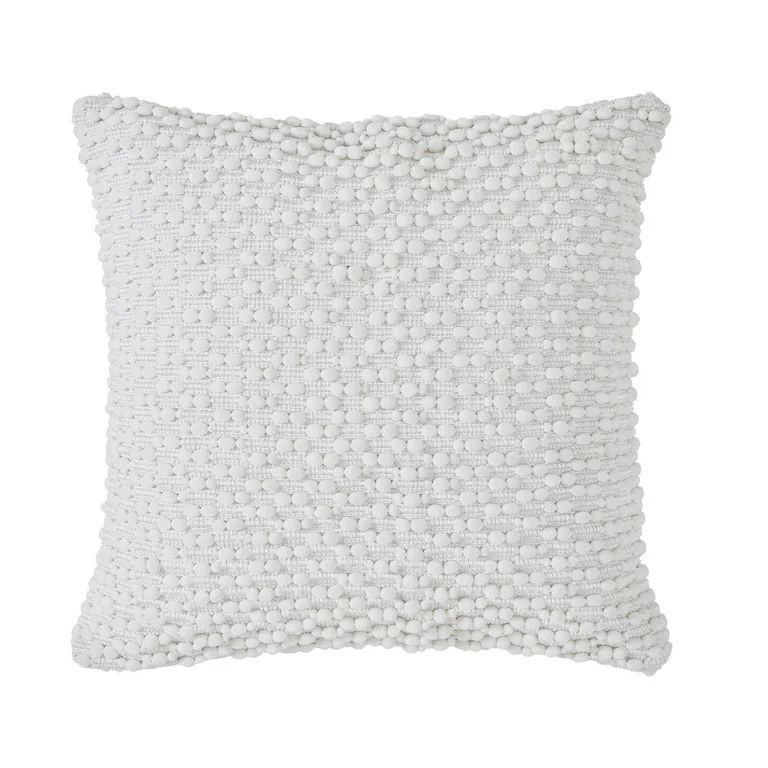 My Texas House Phoebe Textured Cotton Decorative Pillow Cover, 20"x20", Ivory - Walmart.com | Walmart (US)