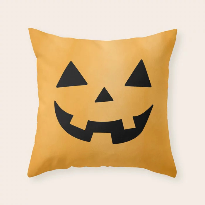 Happy Jack-O-Lantern Throw Pillow | Society6