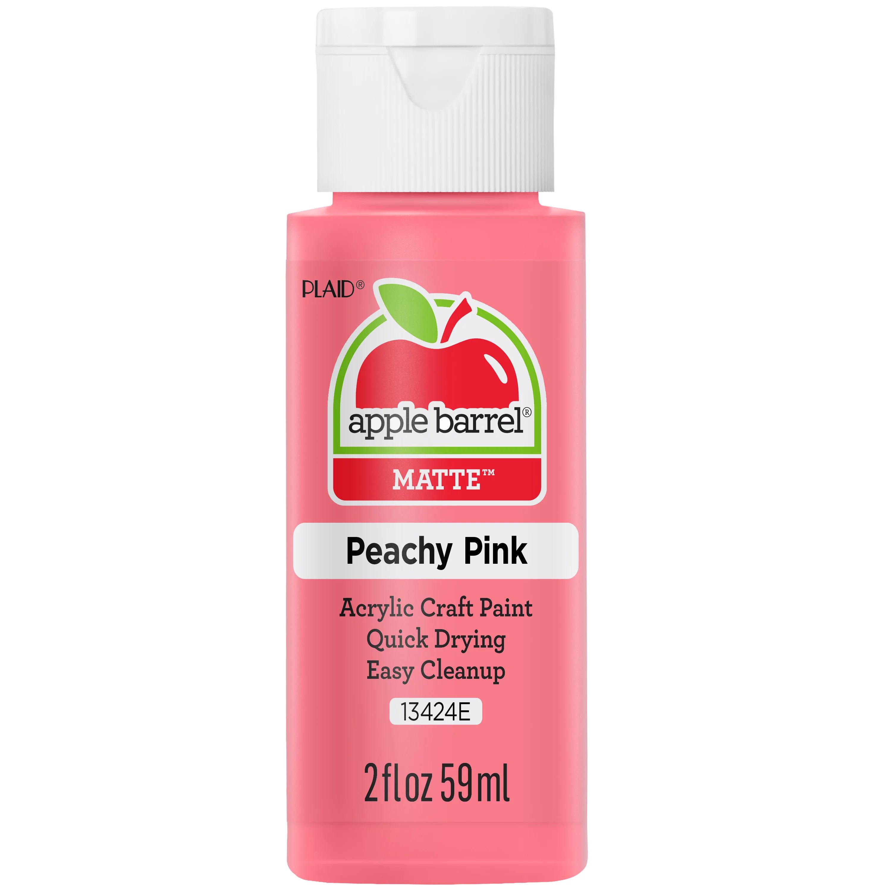 Apple Barrel Acrylic Craft Paint, Matte Finish, Peachy Pink, 2 fl oz | Walmart (US)