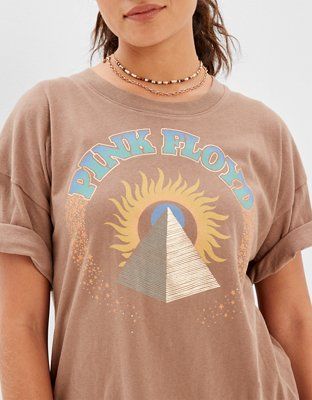 AE Oversized Pink Floyd Shine Graphic Tee | American Eagle Outfitters (US & CA)