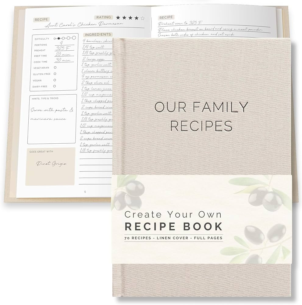 Blank Recipe Book To Write In Your Own Recipes - Family Cook Book Journal Notebook With Recipe Te... | Amazon (US)