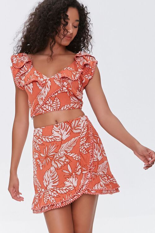 Tropical Leaf Mini Skirt | Forever 21 (US)