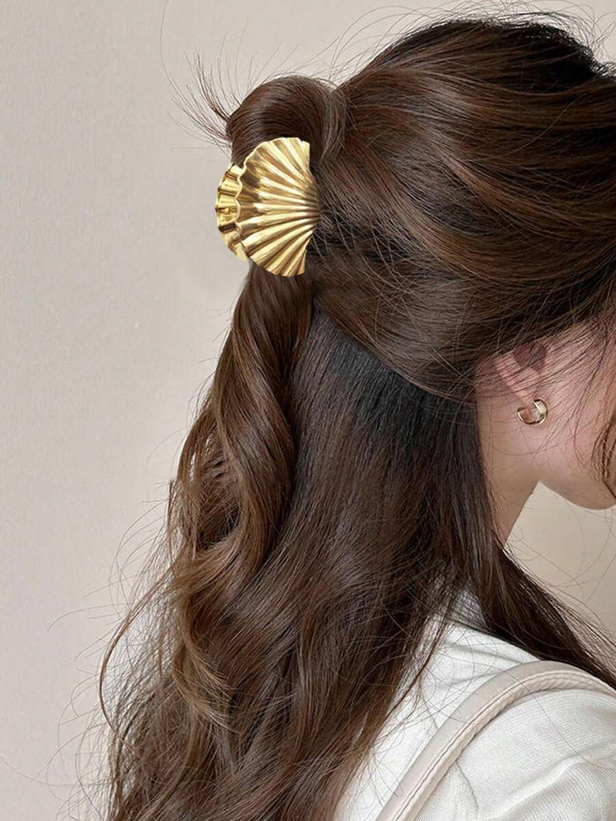 1PC/2PCS 5cm/2.16inch Fashion Beach Summer New Shell Texture Striped Hair Clip, Elegant Holiday H... | SHEIN
