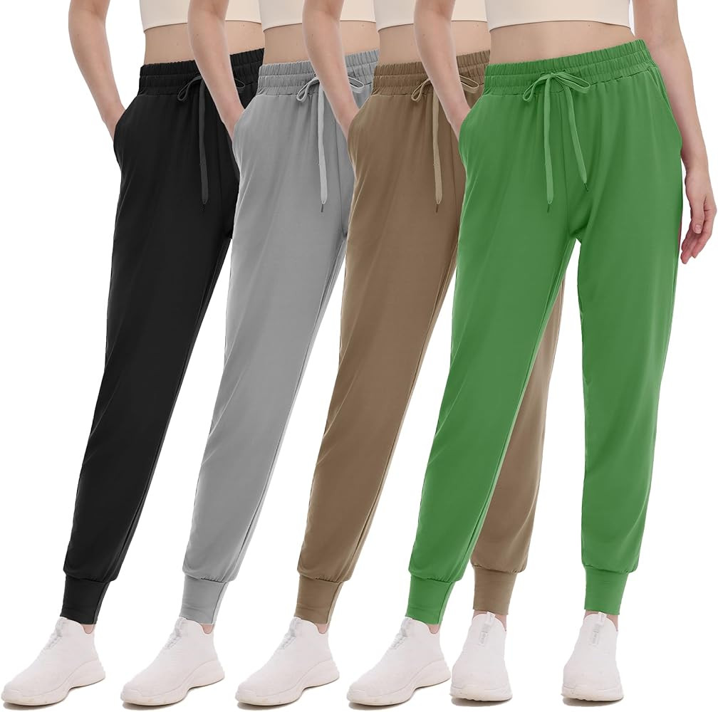 GAYHAY 4 Pack Joggers for Women - Drawstring Jogger Sweatpants Women Athletic Sweat Pants with Po... | Amazon (US)