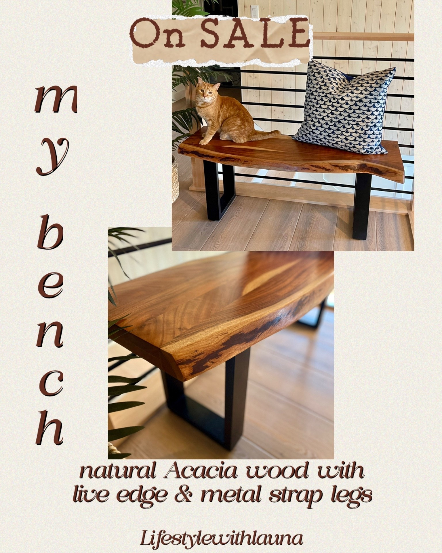 HURRY! LOW STOCK! Live edge & metal wood bench. On SALE! This bench is so versatile! Can be used at the end of a bed, bathroom or entryway. Beautiful quality !! Down pillow on sale as well !

#LTKSaleAlert #LTKStyleTip #LTKHome
