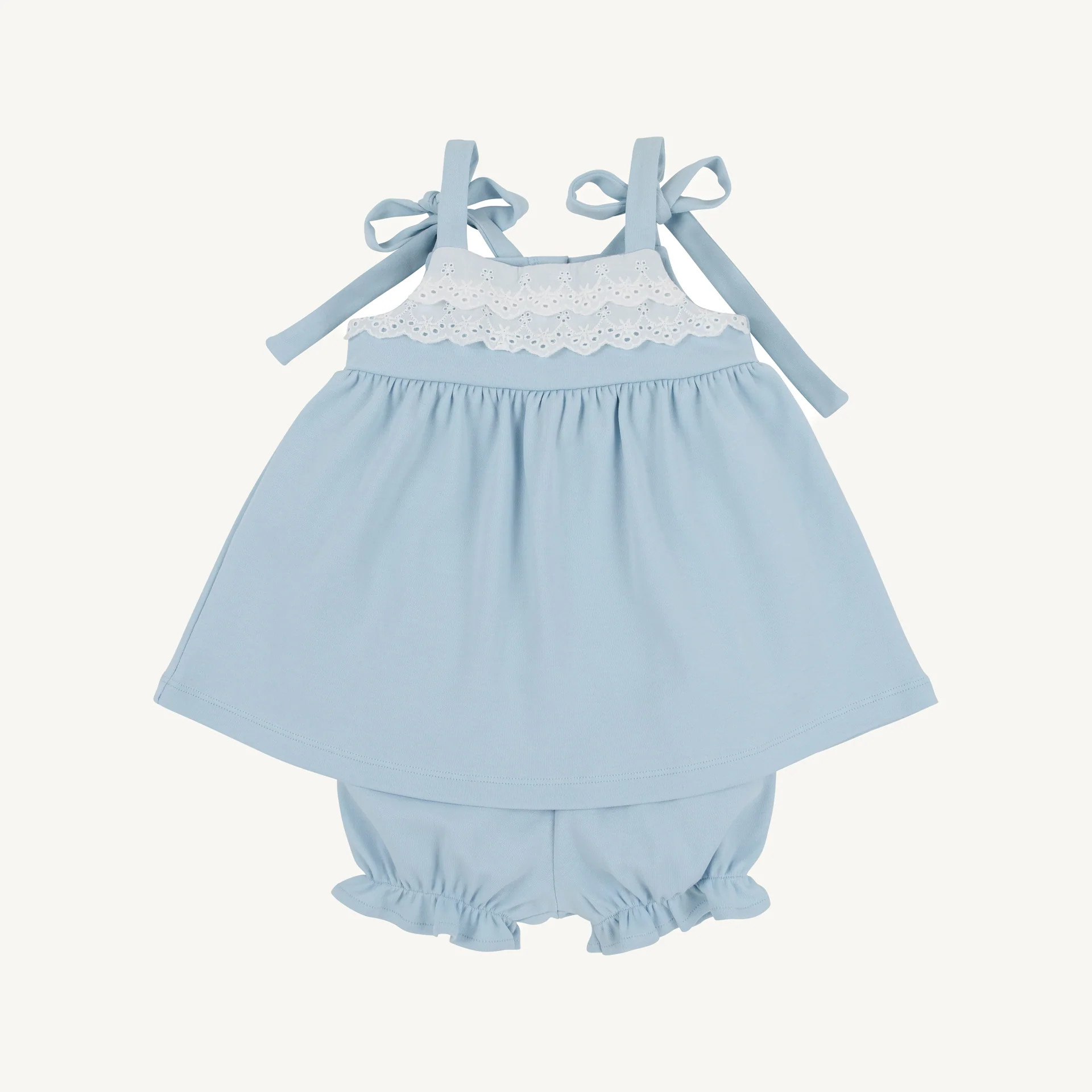 Idabelle Bloomer Set - Buckhead Blue with Worth Avenue White Eyelet | The Beaufort Bonnet Company