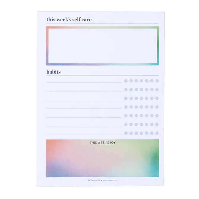 Colorblends Weekly Self Care Sticky Notepad | Erin Condren | Erin Condren