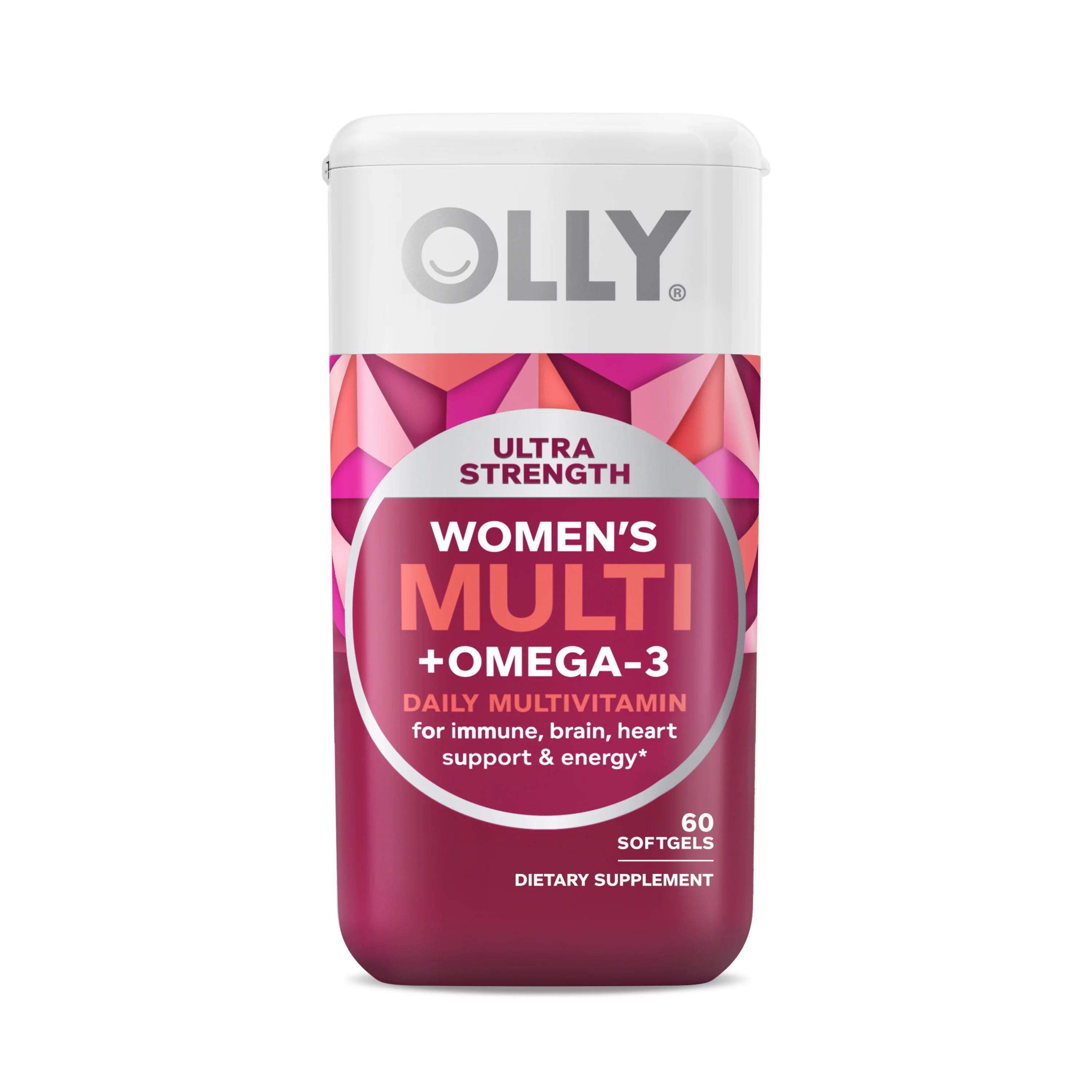 OLLY Ultra Strength Women's Multi + Omega-3 Softgels, Daily Vitamin, 60 Ct | Walmart (US)