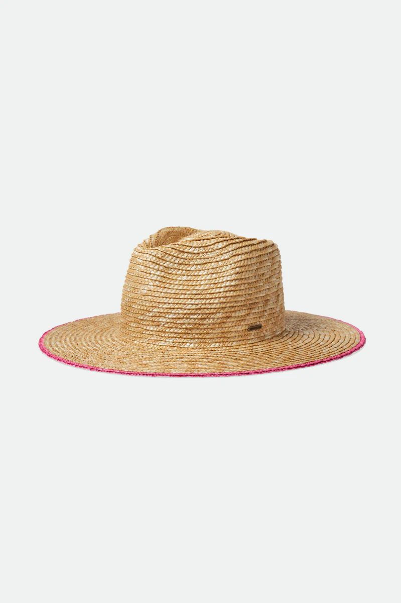Women's Joanna Woven Straw Festival Hat - Honey/Pink | Brixton